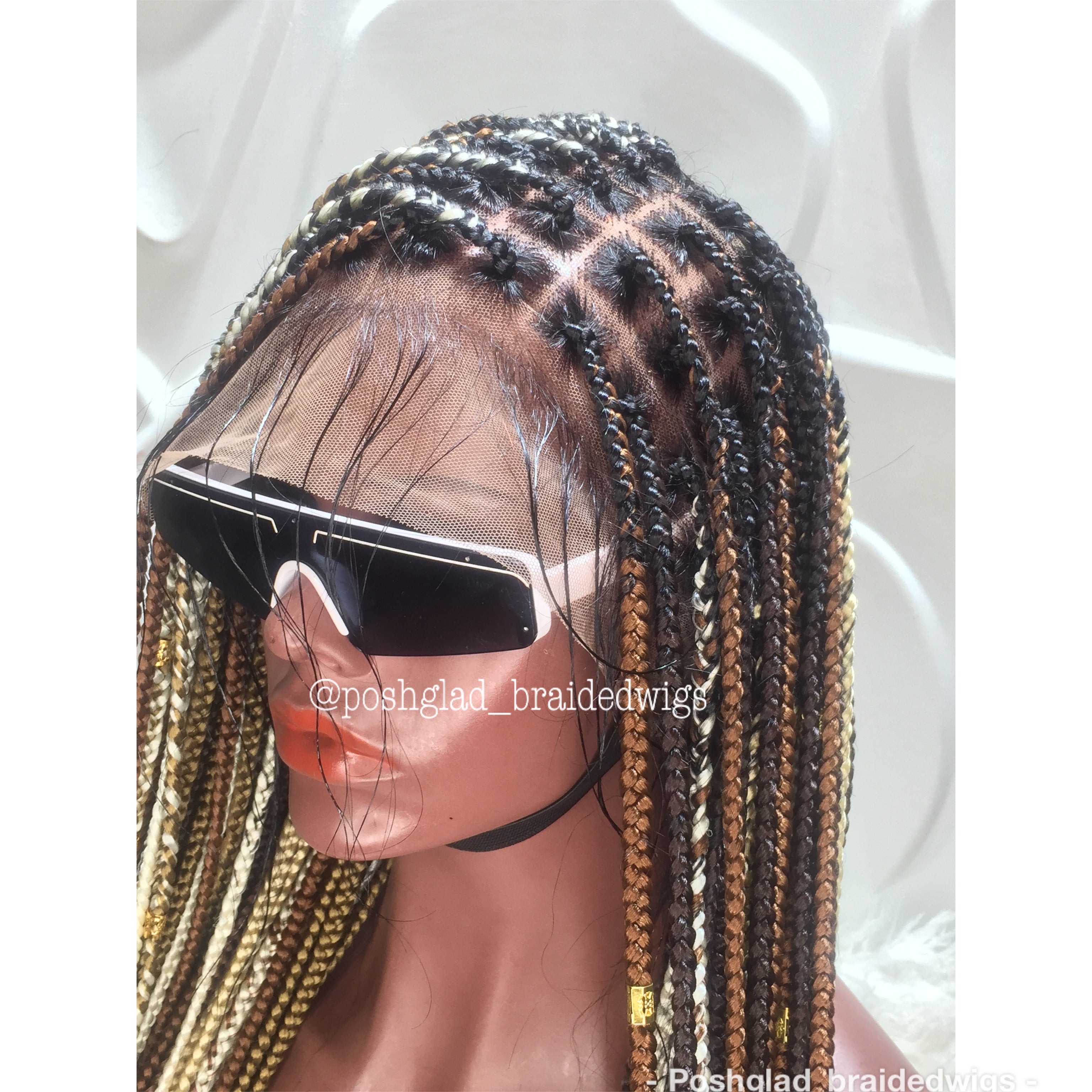Shade Knotless Braid Wig - Multi Colors Swiss Full Lace