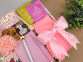 Curated Gift Boxes for Her – Pink Tea & Tumbler Relaxation Set