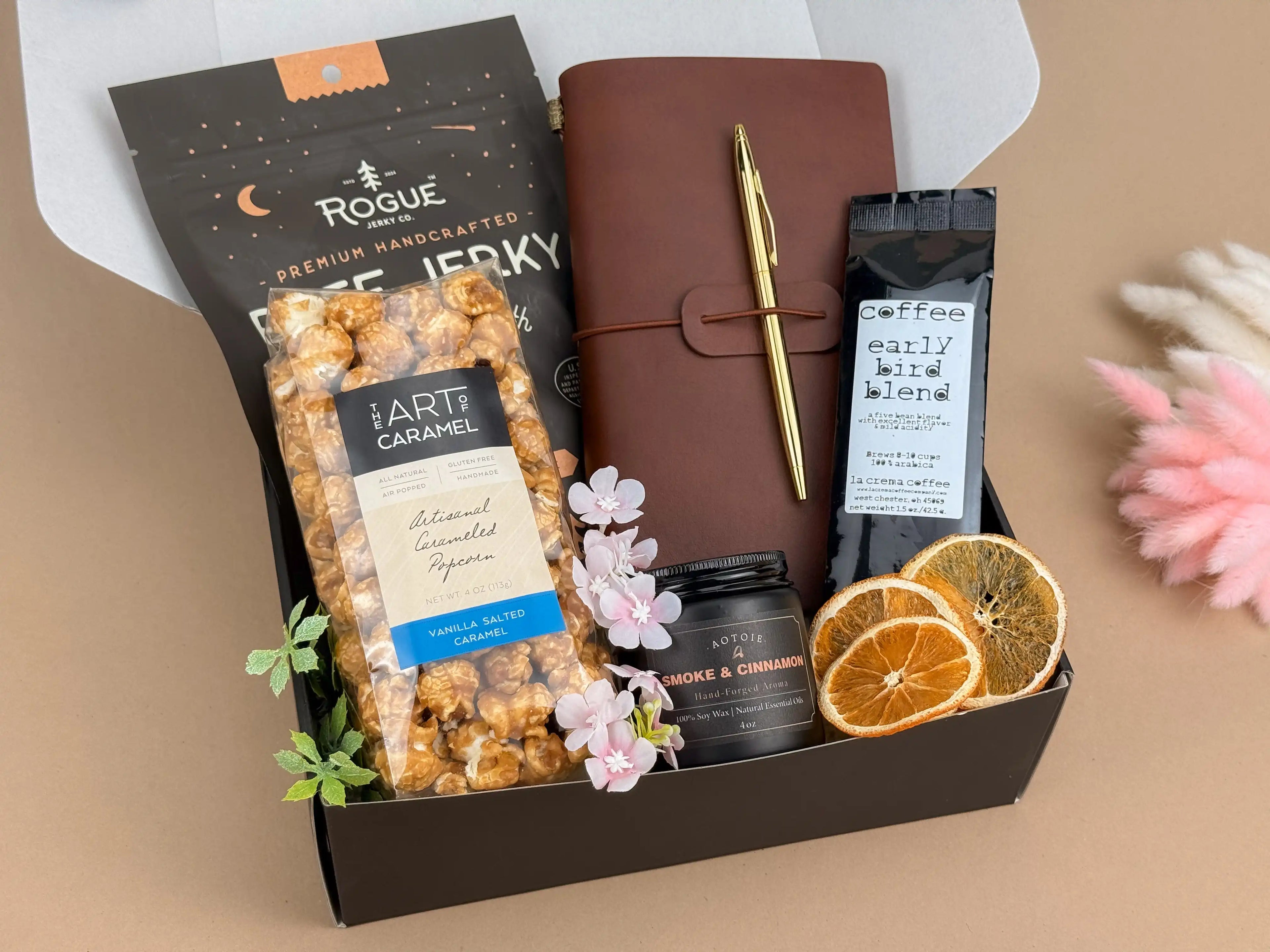Gifts for Him – Premium Leather Journal & Coffee Discovery Set