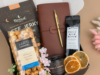 Gifts for Him – Premium Leather Journal & Coffee Discovery Set