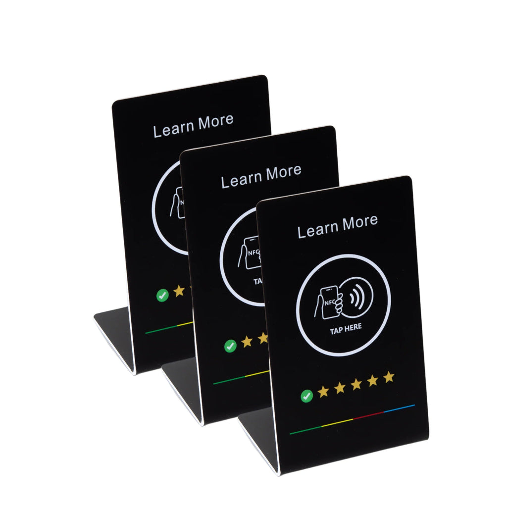 NFC Programmable Stand for Menus, Reviews, Bookings & Multi-Link Hubs (Tap to Any Link