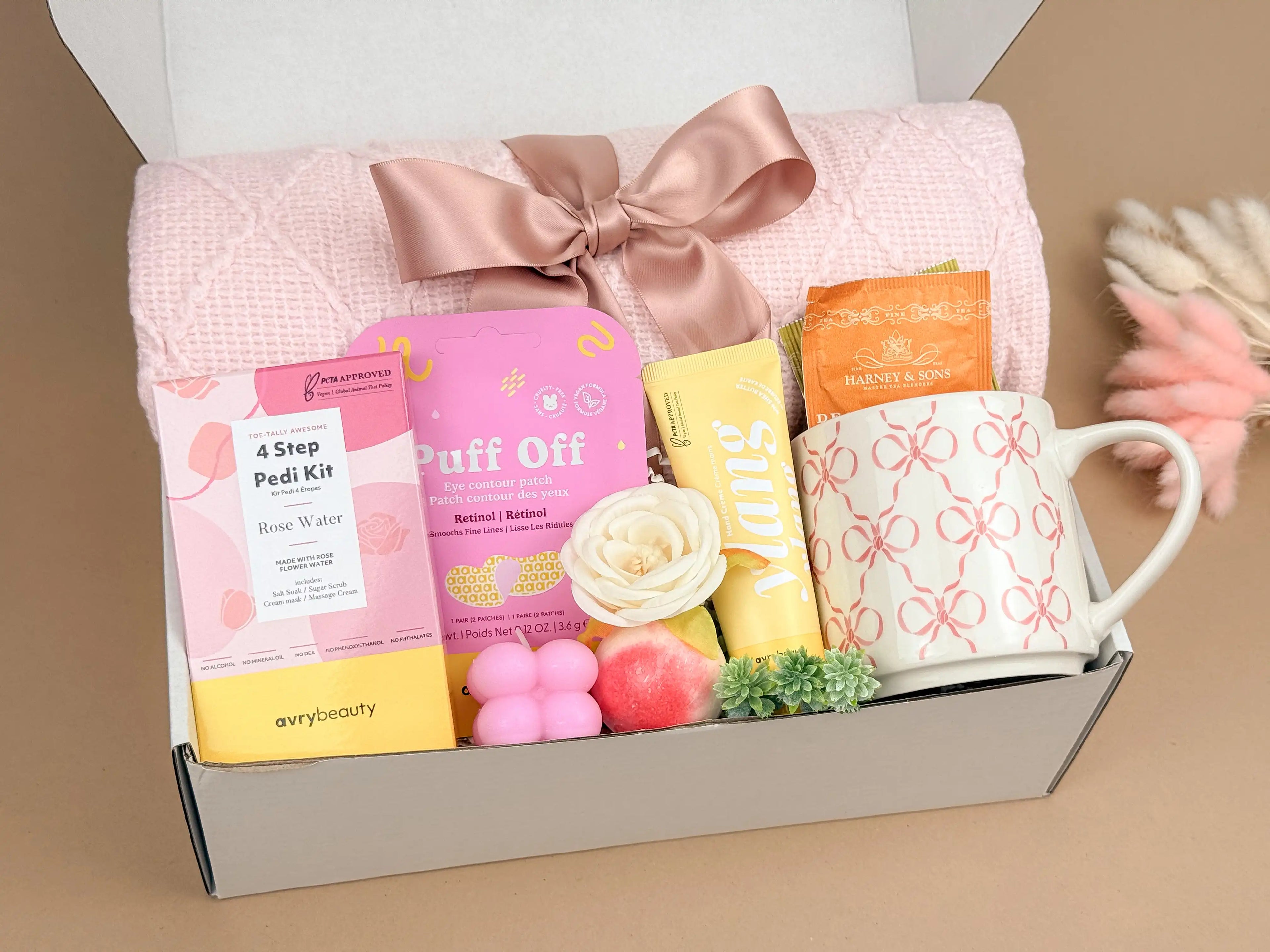 Spa Gift Box for Her with Blanket – Heartfelt Hug Care Package