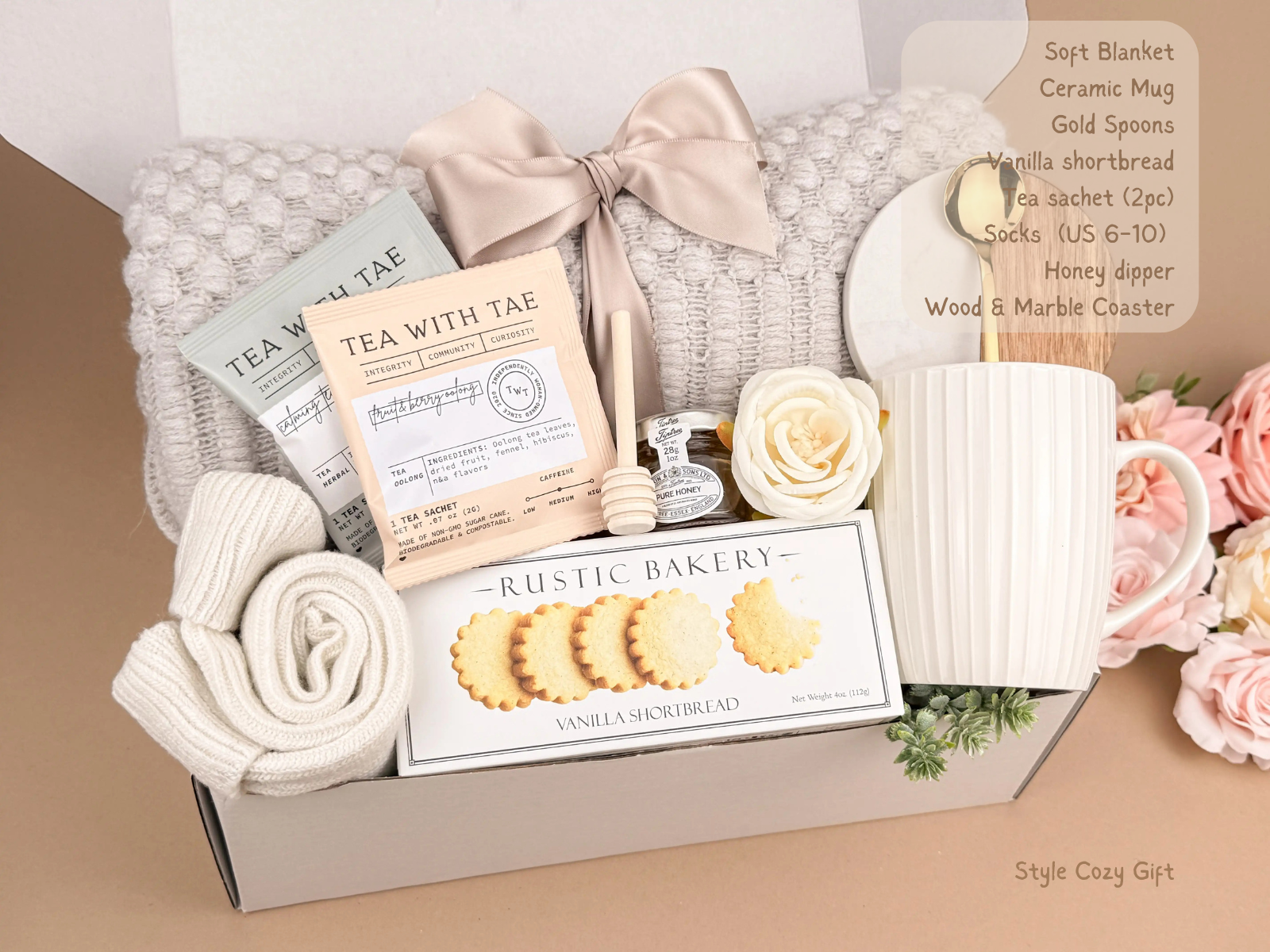 Curated Gift Boxes – Luxury Tea, Blanket & Shortbread Set