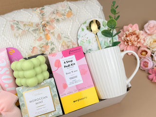 Luxury Women’s Self-Care Gift Box: 10pc Spa Set with Blanket & Tea
