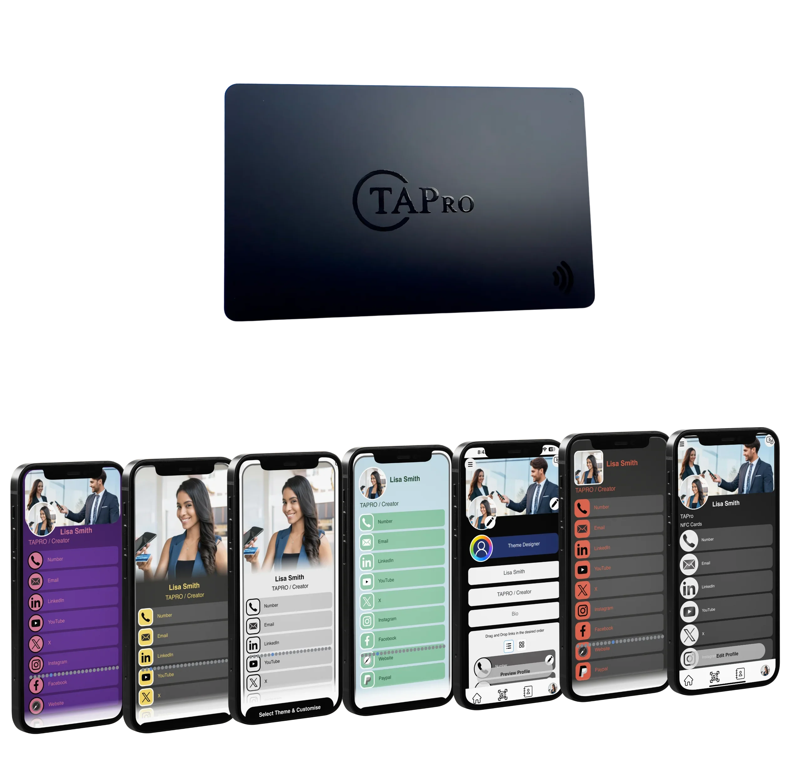 Digital NFC Business Card - Matte Black One-Tap Contactless Share