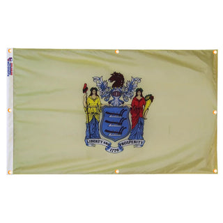 New Jersey Flag with Grommets Along the Edges for Wall Hanging