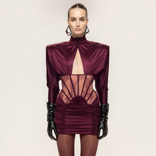 Autumn Winter Sexy Tight Elastic Satin Hip Elegant Dress