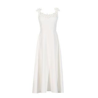 Fall Elegant Elegant Sweet Heavy Industry Three Dimensional Floral Long Patchwork Strap Dress for Women