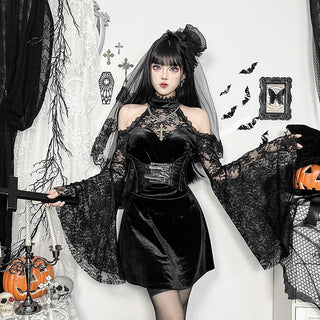 Autumn Sexy Hip Slim Lace Stitching Dress Women