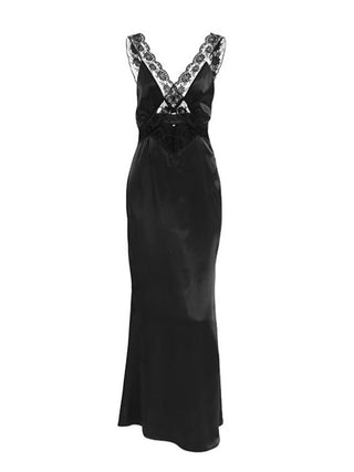 Spring Women Clothing Design Lace Elegant Black Sexy Cami Dress