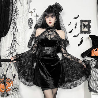Autumn Sexy Hip Slim Lace Stitching Dress Women