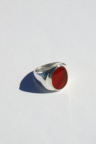 Perlmutte Carnelian Ring