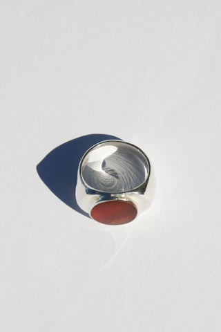 Perlmutte Carnelian Ring