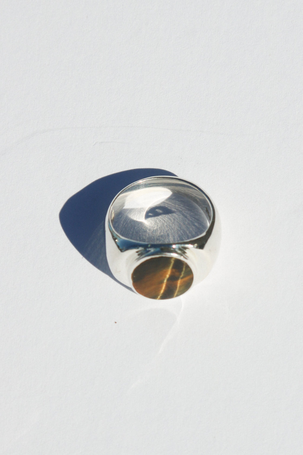 Perlmutte Tiger's Eye Ring