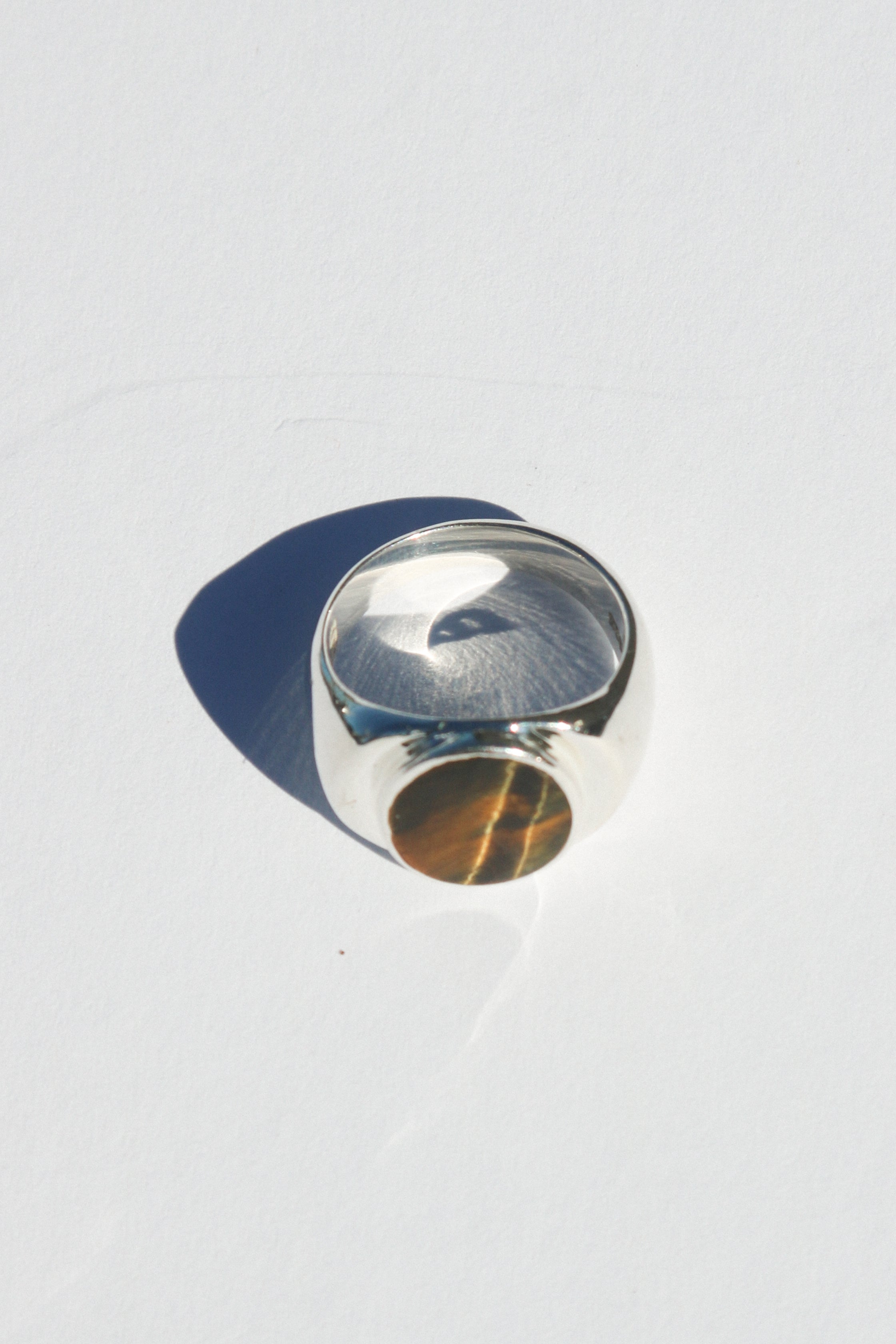 Perlmutte Tiger's Eye Ring
