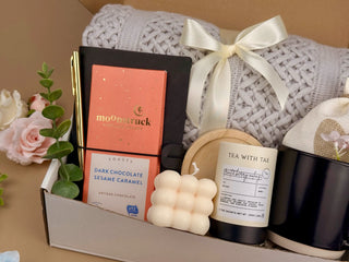 Personalized Gift Box for Him – Writer Set with Journal, Gold Pen, Tea & Chocolate