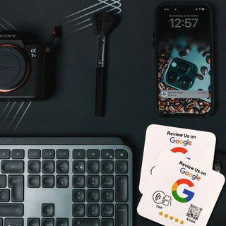 Google Review Plate - NFC Tap + QR Code, Self-Adhesive 3M  4x4