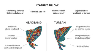Retro Kerchief Headscarf - Heather Paisley