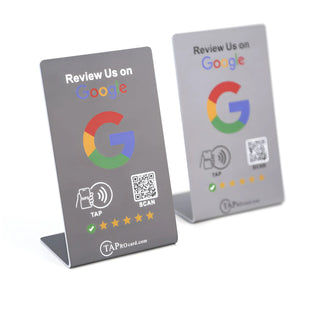 NFC Google Review Sign (3-Pack) - Professional Tabletop Display