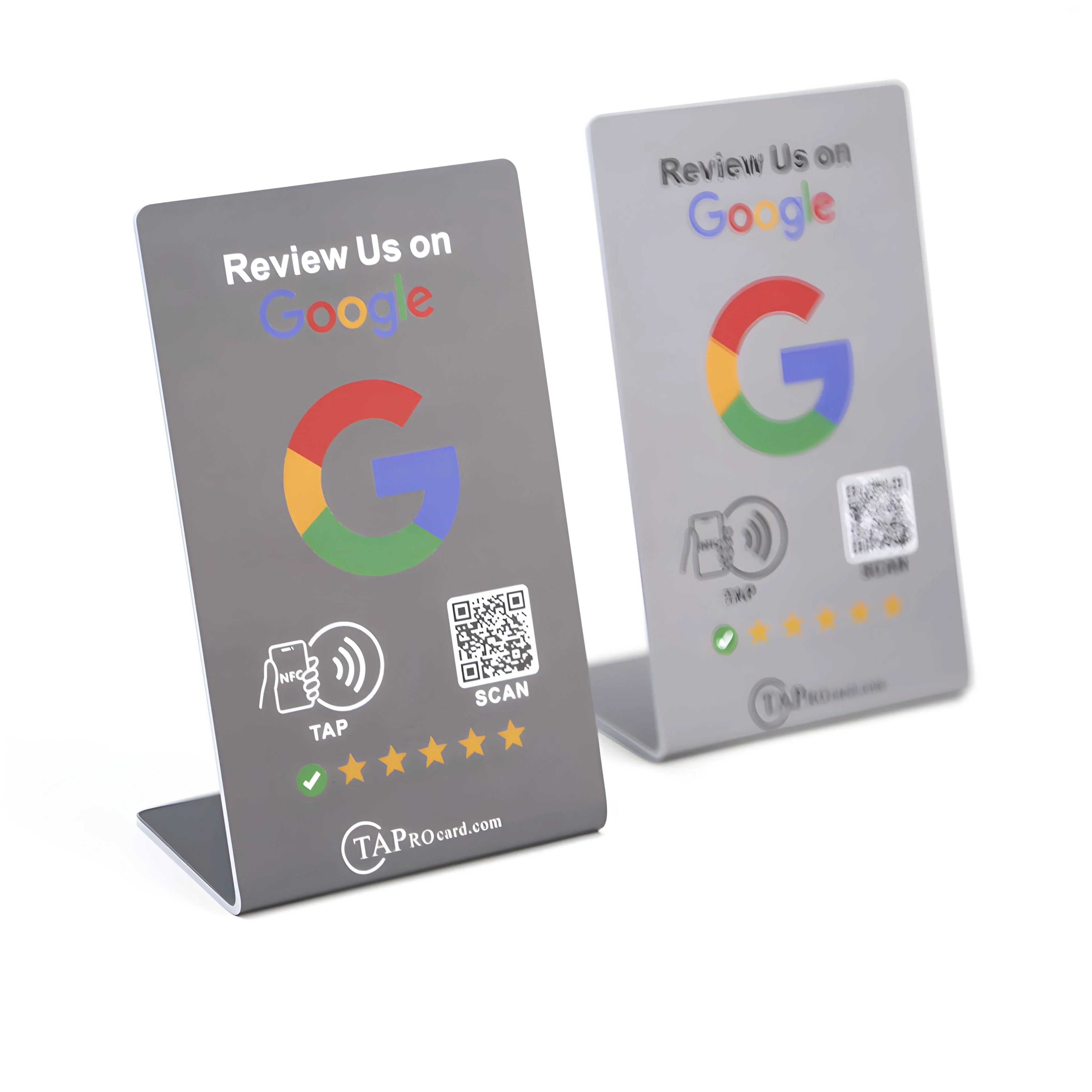 NFC Google Review Sign (3-Pack) - Professional Tabletop Display