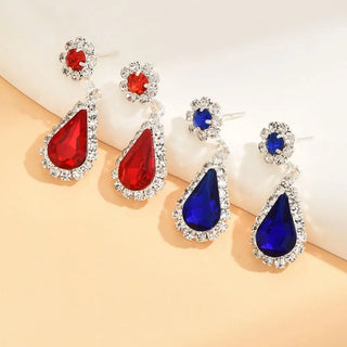 Fashionable Crystal Jewelry Necklace Earring Set Premium Water Drop Pendant Necklace Original Design Inlaid Zircon