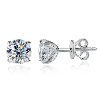 925 Sterling Silver Moissanite Stud Earrings for Women