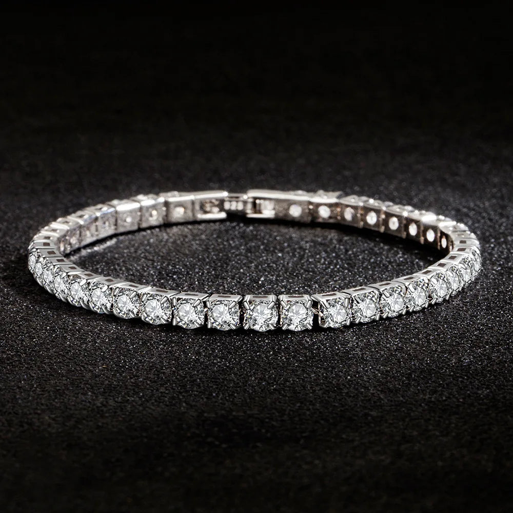 S925 Sterling Silver Zirconia Tennis Ball Bracelet