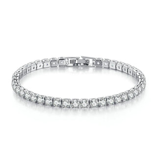 Women's Fashion 4mm Zirconia Tennis Bracelet Crystal Charm Designer Thin Chain Wedding Jewelry