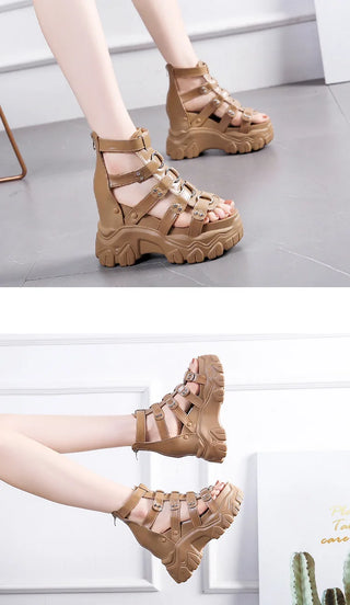 Comemore Women Sandals High Heels Party Buckle Ankle Strap Ladies Shoes Thick Platform Wedges Fashion Summer Female Pumps Sandal