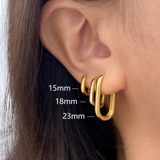 Minimalist Huggie Square Hoop Earrings