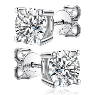 2.0ct Moissanite Stud Earrings in 925 Sterling Silver