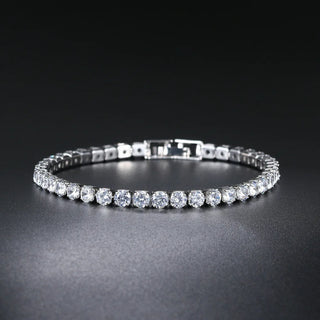 Women's Fashion 4mm Zirconia Tennis Bracelet Crystal Charm Designer Thin Chain Wedding Jewelry