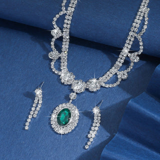 Crystal Jewelry Set - Sparkling Rhinestone Necklace & Drop Earrings for Women's Wedding / Party / Daily Fashion Accessories