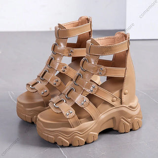 Comemore Women Sandals High Heels Party Buckle Ankle Strap Ladies Shoes Thick Platform Wedges Fashion Summer Female Pumps Sandal