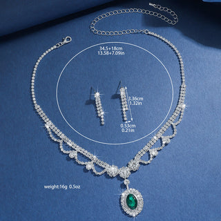 Crystal Jewelry Set - Sparkling Rhinestone Necklace & Drop Earrings for Women's Wedding / Party / Daily Fashion Accessories
