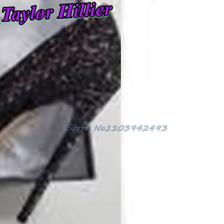 Glittering Rhinestones Heels Pointed Toe Pumps Women Luxury Designer Wedding Shoes Cover Heel Shallow High Heel Crystal Zapatos