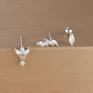 3PCS Crown Stud Earring Set for Women