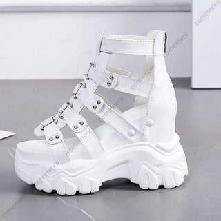Comemore Women Sandals High Heels Party Buckle Ankle Strap Ladies Shoes Thick Platform Wedges Fashion Summer Female Pumps Sandal