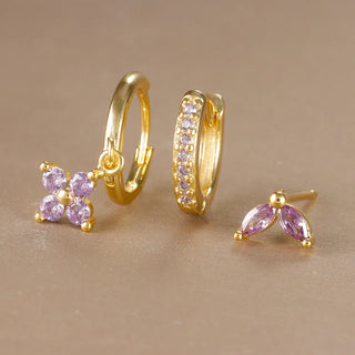 3PCS Flower Drop and Dangle Earring