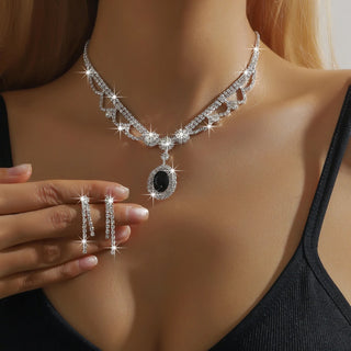 Crystal Jewelry Set - Sparkling Rhinestone Necklace & Drop Earrings for Women's Wedding / Party / Daily Fashion Accessories