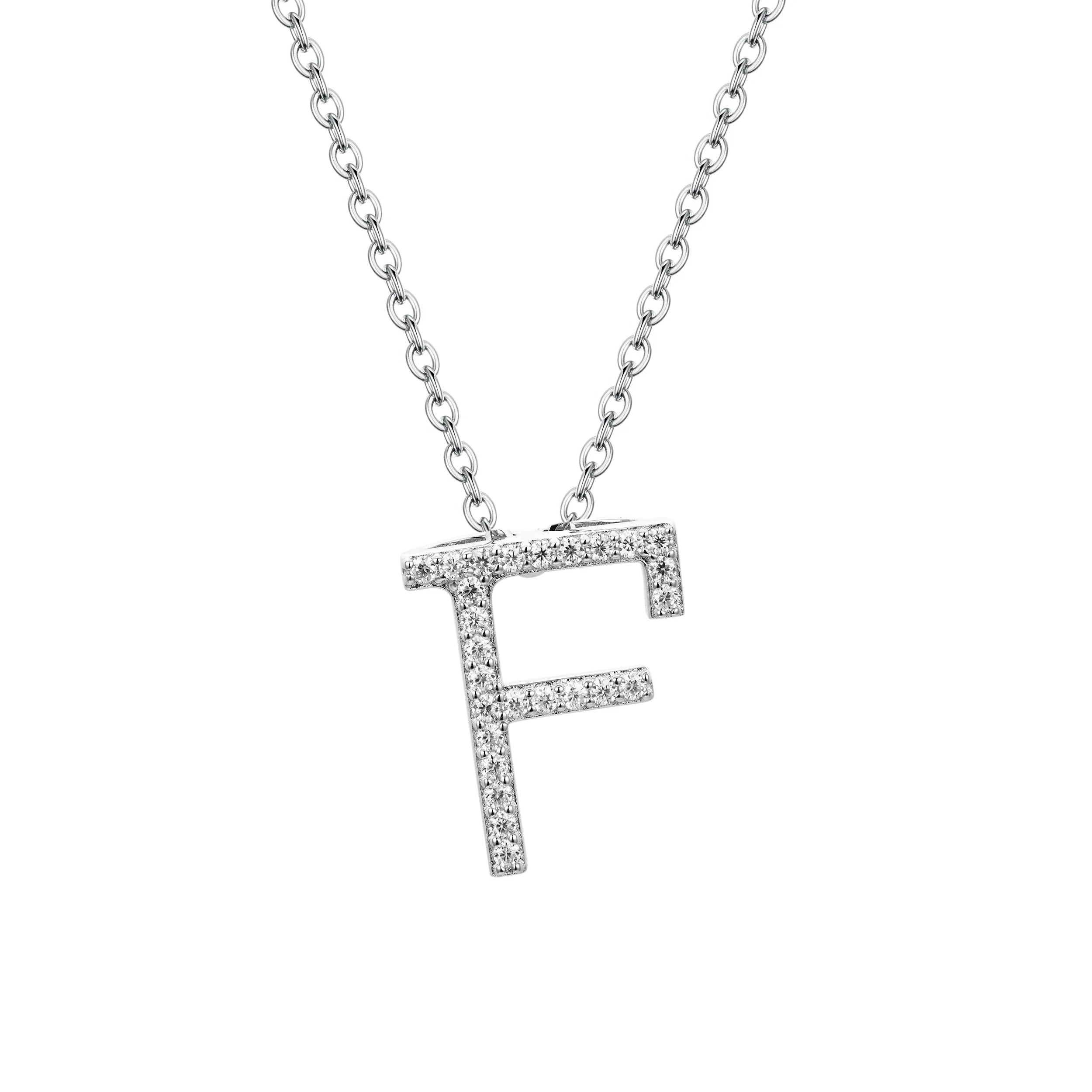 VVS1 D Moissanite Letters Pendant Necklace for Women