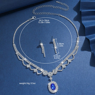 Crystal Jewelry Set - Sparkling Rhinestone Necklace & Drop Earrings for Women's Wedding / Party / Daily Fashion Accessories