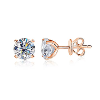 925 Sterling Silver Moissanite Stud Earrings for Women