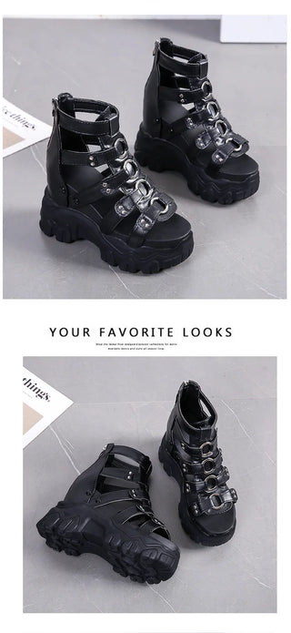 Comemore Women Sandals High Heels Party Buckle Ankle Strap Ladies Shoes Thick Platform Wedges Fashion Summer Female Pumps Sandal
