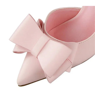Spring Party Elegant Pink Butterfly-Knot High Heels Women Fashion Wedding Dress Pumps Side Hollowed Stiletto Shoes