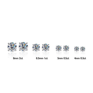925 Sterling Silver Moissanite Stud Earrings for Women