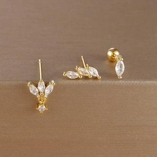 3PCS Crown Stud Earring Set for Women