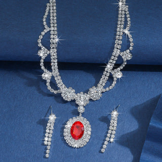 Crystal Jewelry Set - Sparkling Rhinestone Necklace & Drop Earrings for Women's Wedding / Party / Daily Fashion Accessories