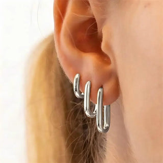 Minimalist Huggie Square Hoop Earrings
