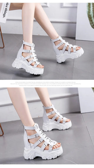 Comemore Women Sandals High Heels Party Buckle Ankle Strap Ladies Shoes Thick Platform Wedges Fashion Summer Female Pumps Sandal